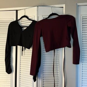 2 crop long sleeve tops